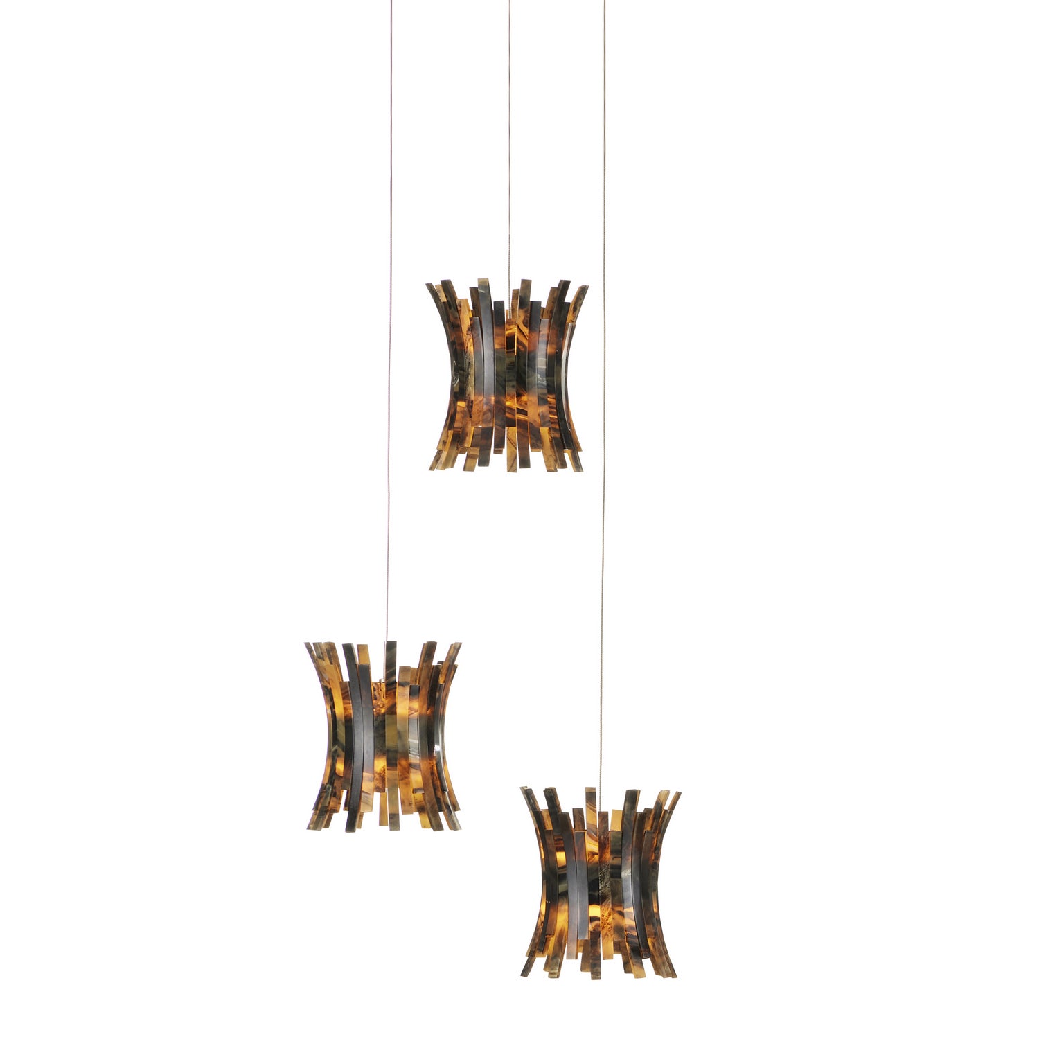 Currey and Company - 9000-1041 - Three Light Pendant - Alsop Collection - Brown/Black/Natural