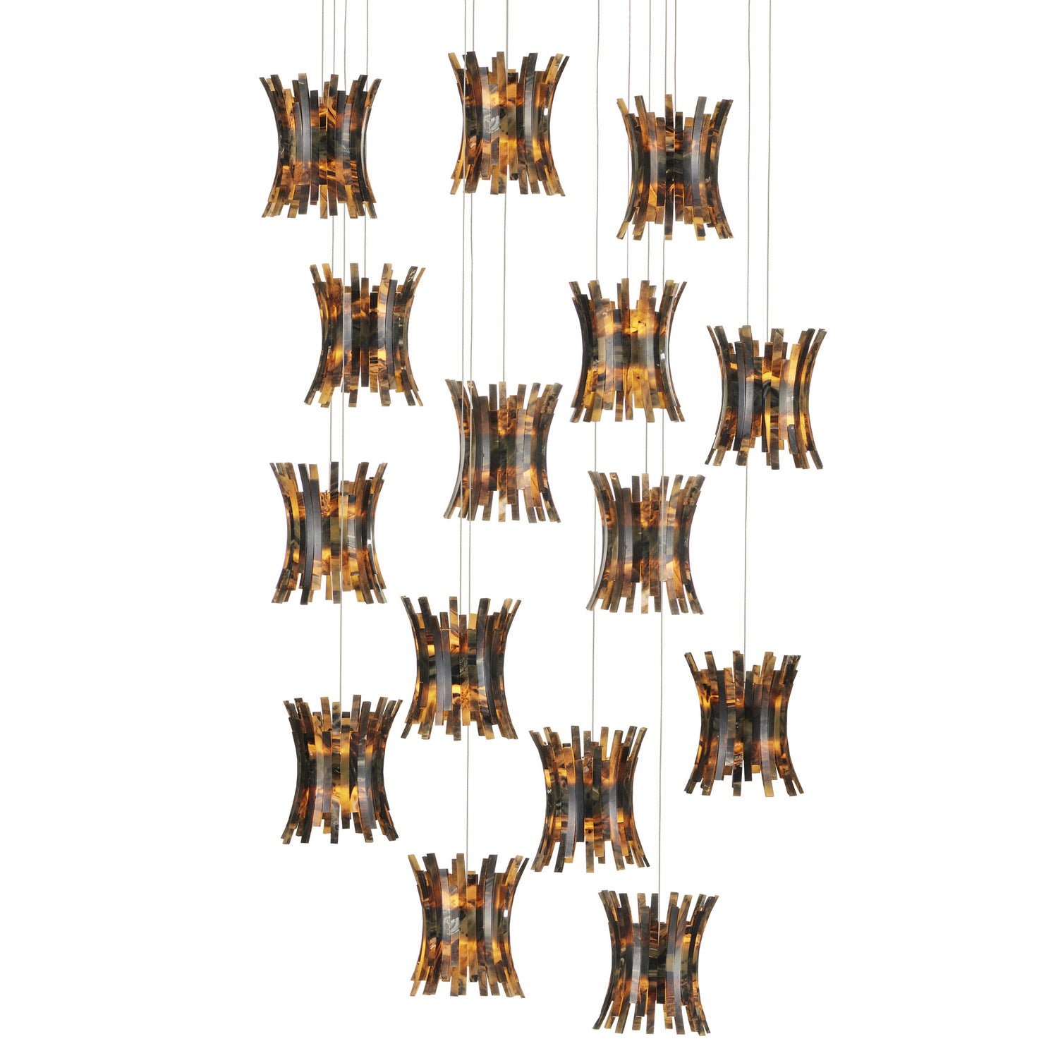 Currey and Company - 9000-1043 - 15 Light Pendant - Alsop Collection - Brown/Black/Natural