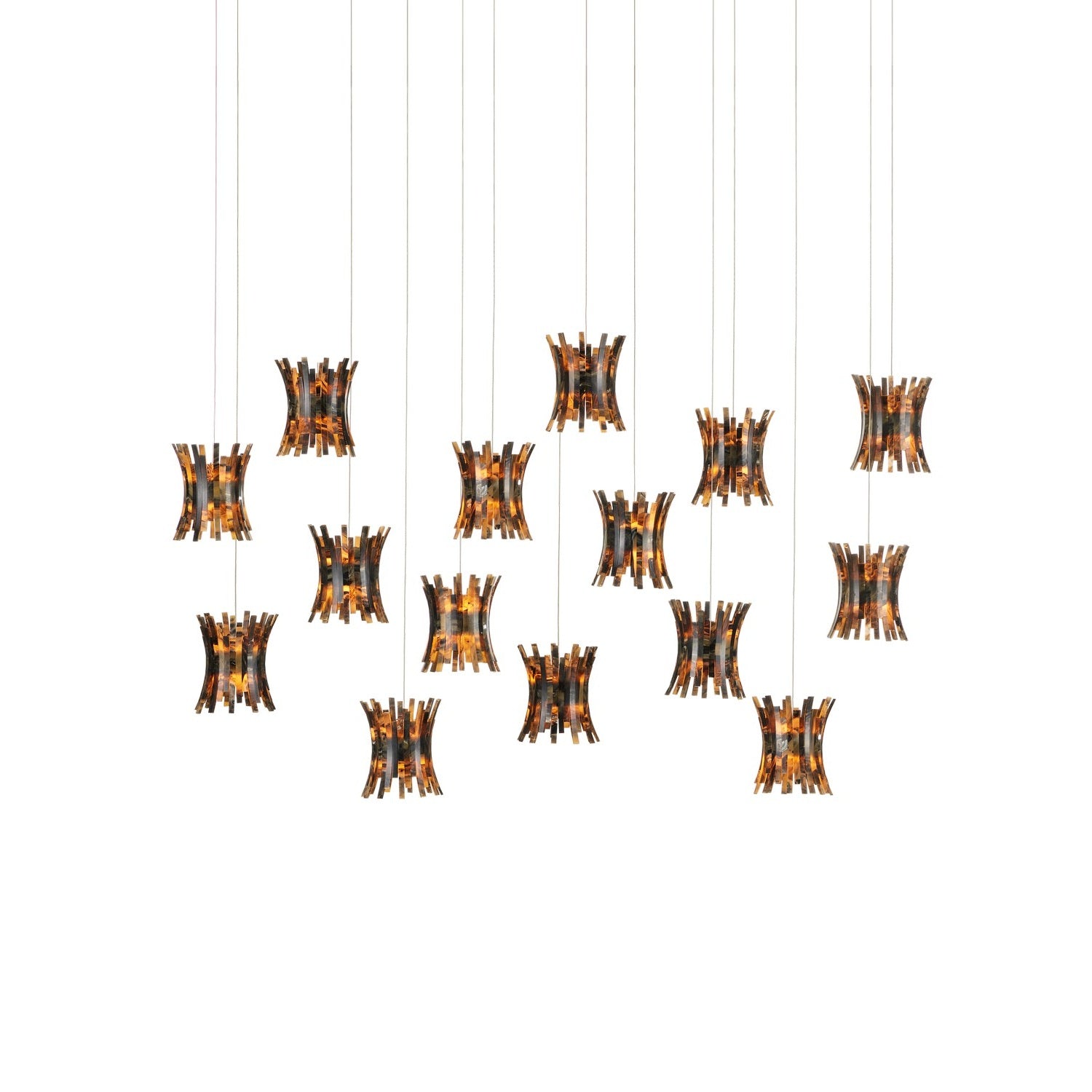 Currey and Company - 9000-1044 - 15 Light Pendant - Alsop Collection - Brown/Black/Natural