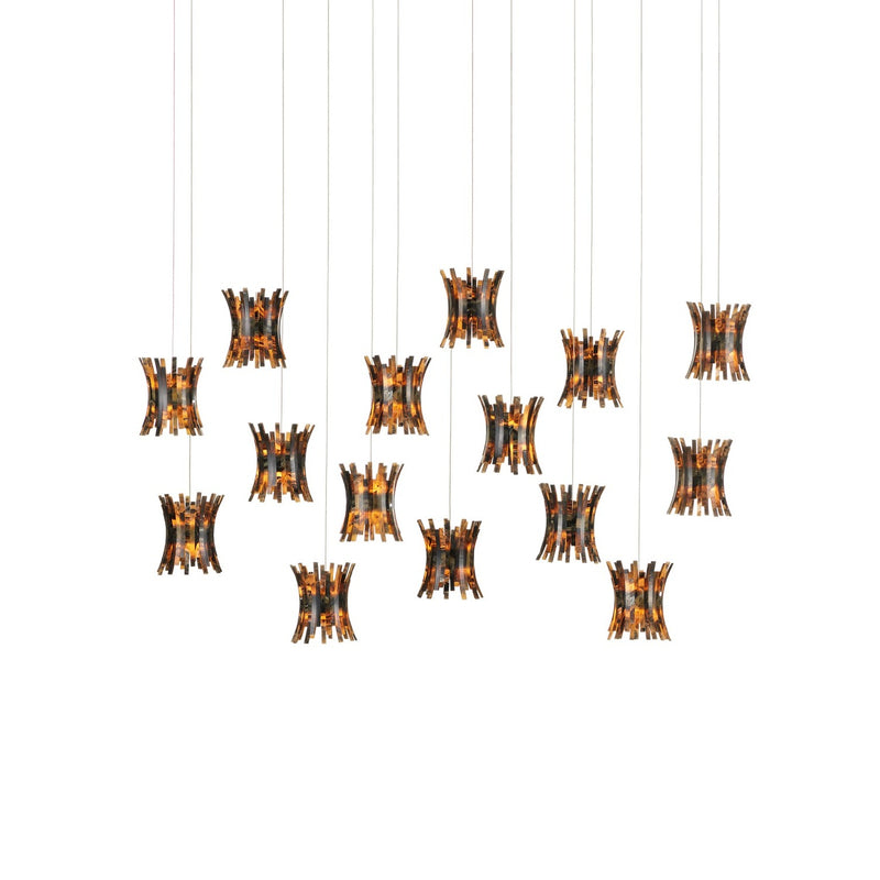 Currey and Company - 9000-1044 - 15 Light Pendant - Alsop Collection - Brown/Black/Natural