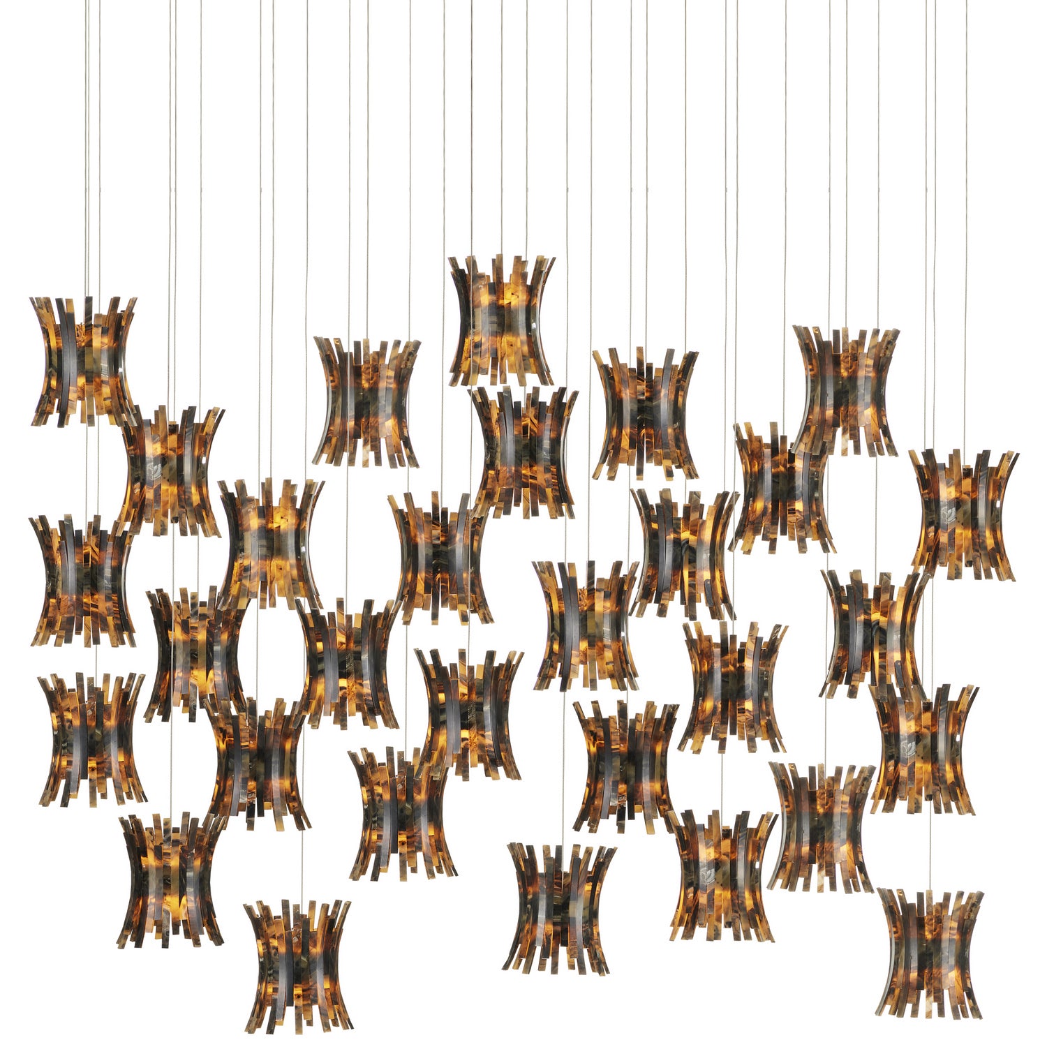 Currey and Company - 9000-1045 - 30 Light Pendant - Alsop Collection - Brown/Black/Natural