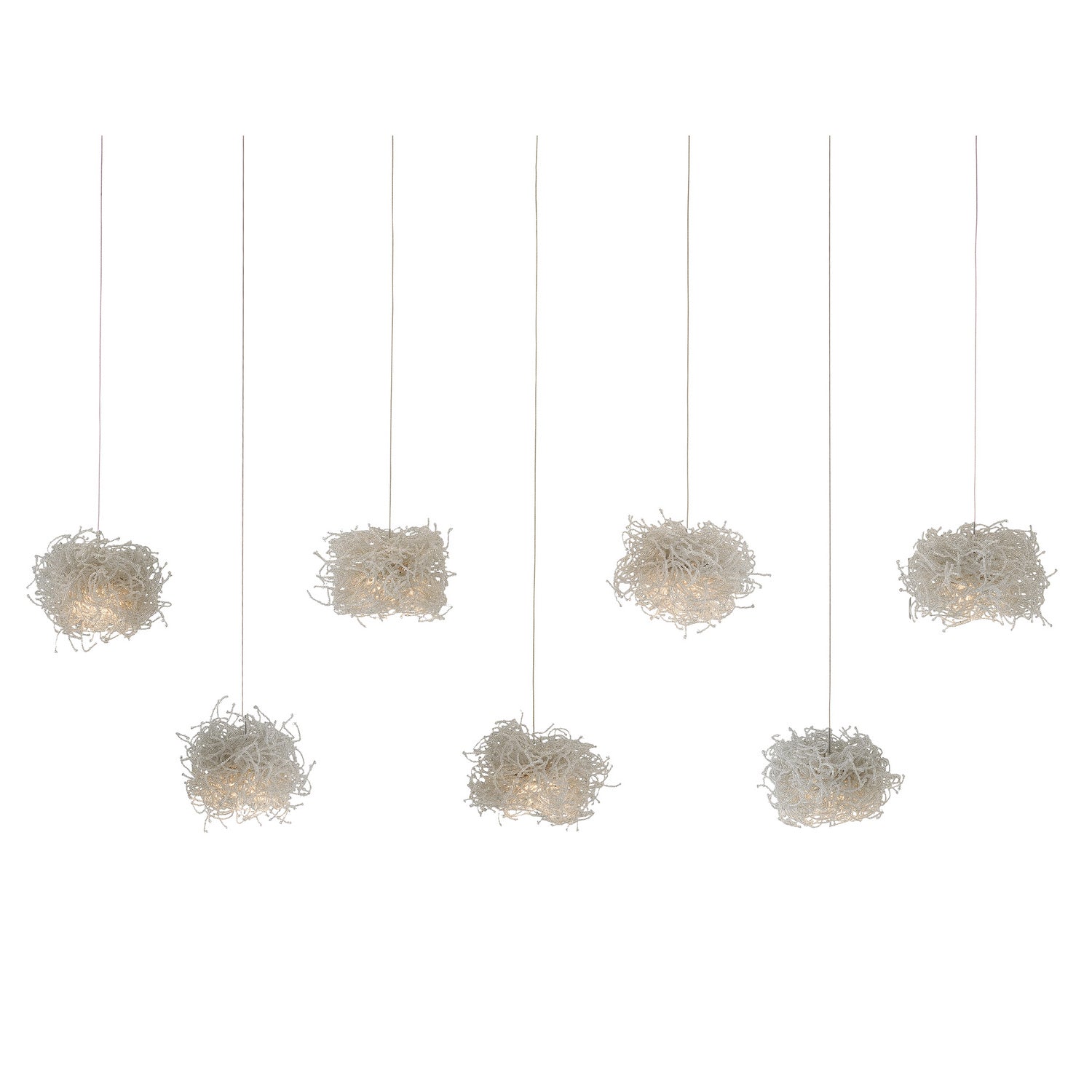 Currey and Company - 9000-1058 - Seven Light Pendant - Birds Nest Collection - Clear