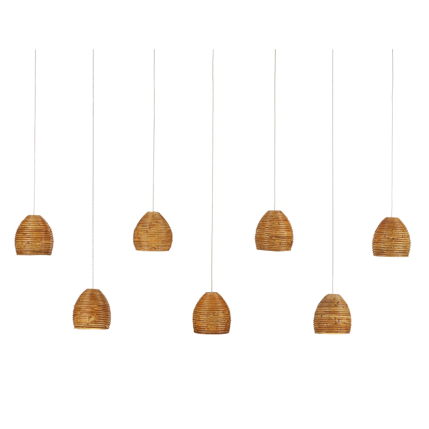 Currey and Company - 9000-1067 - Seven Light Pendant - Beehive Collection - Natural