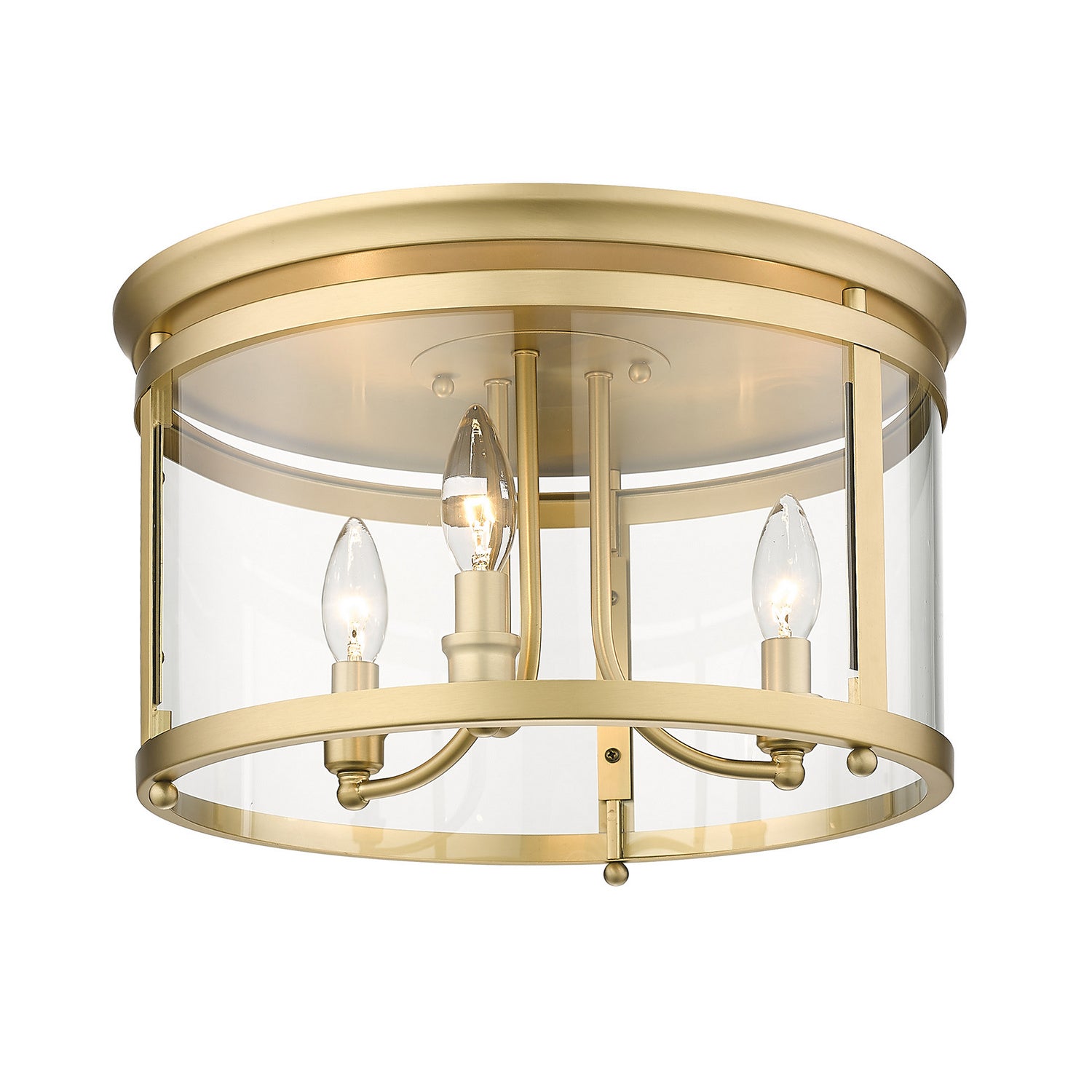 Golden - 1157-FM BCB - Three Light Flush Mount - Payton - Brushed Champagne Bronze