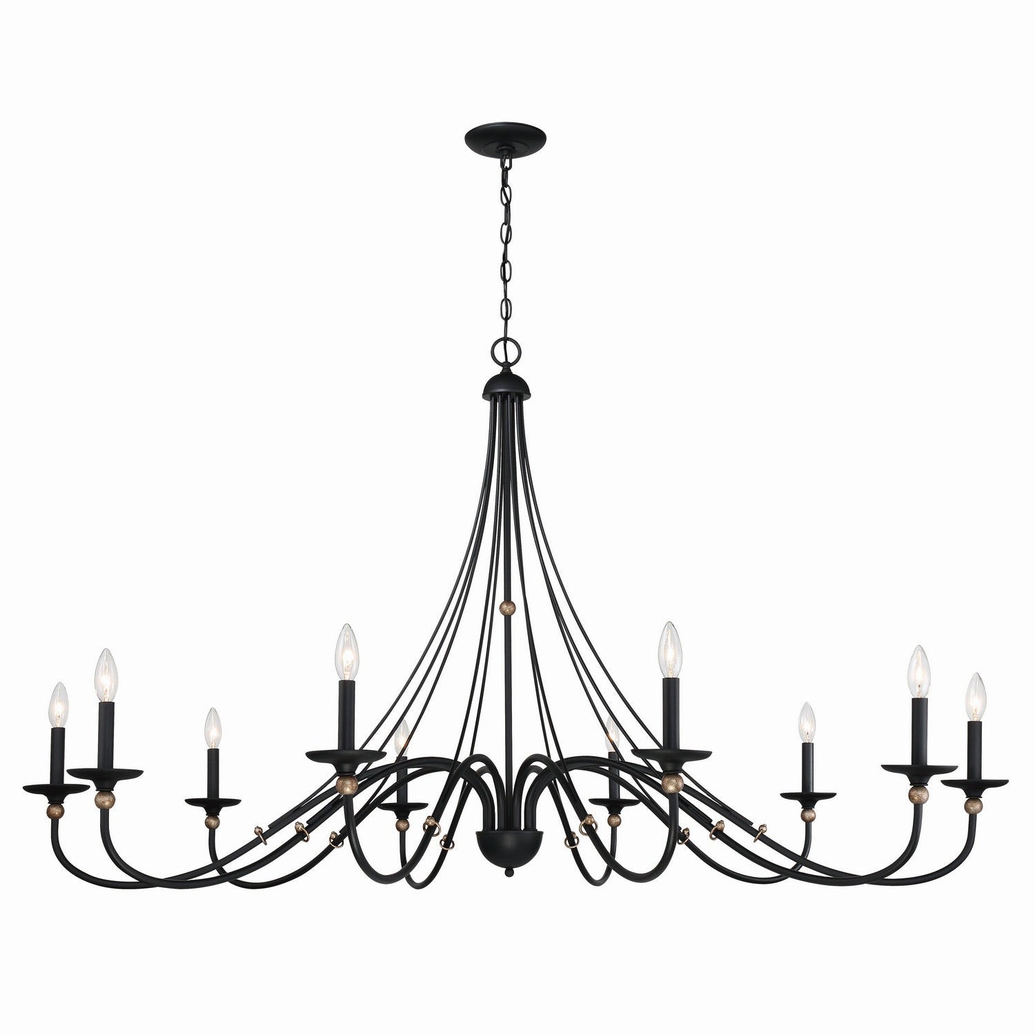 Minka-Lavery - 1038-677 - Ten Light Chandelier - Westchester County - Sand Coal With Skyline Gold Le