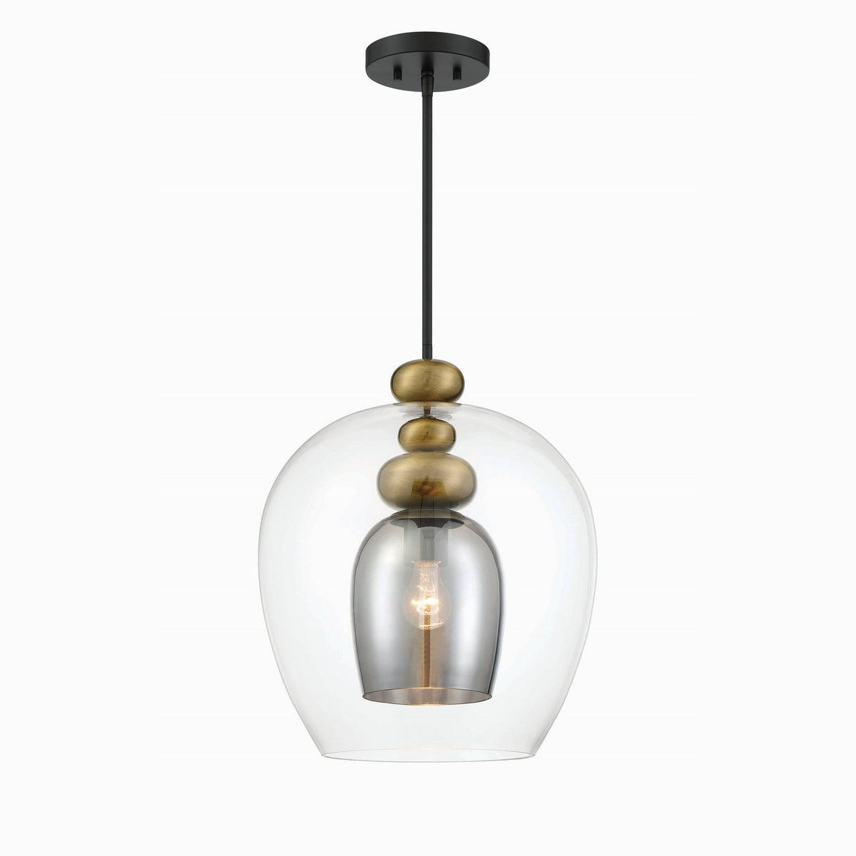 Metropolitan - N6660-865 - One Light Pendant - Amesbury - Coal And Oxidized Aged Brass