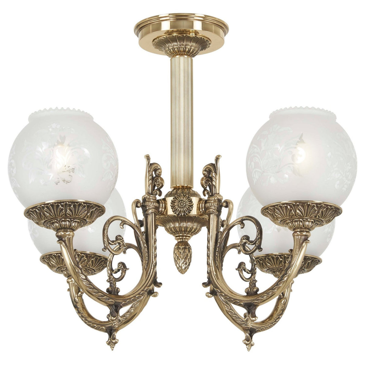 Metropolitan - N801904 - Four Light Semi Flush Mount - Metropolitan Family - Antique Classic Brass