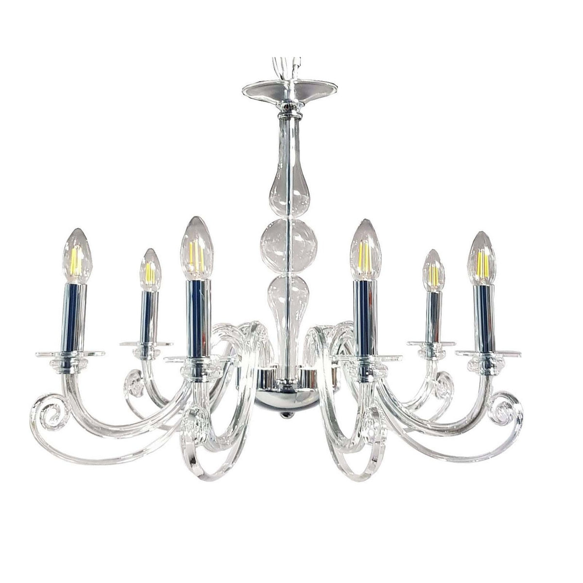 Metropolitan - N9456 - Six Light Chandelier - Eirene - Polished Nickel