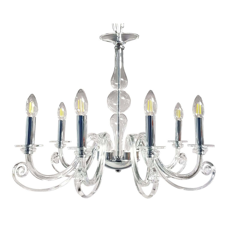 Metropolitan - N9456 - Six Light Chandelier - Eirene - Polished Nickel