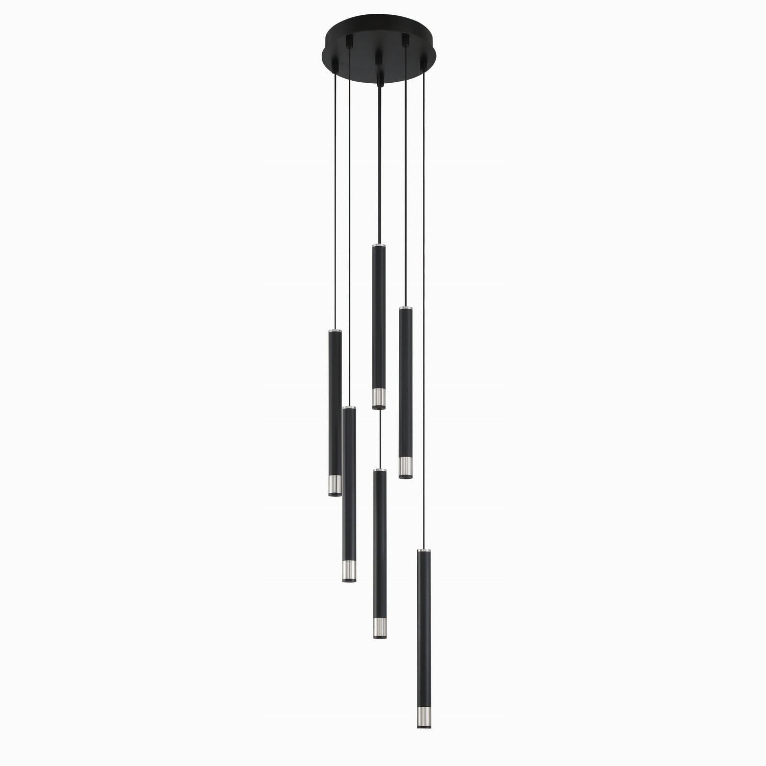 George Kovacs - P5404-691-L - LED Pendant - Wand - Coal With Brushed Nickel