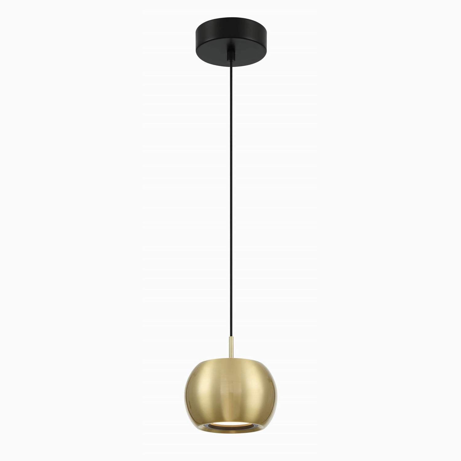 George Kovacs - P5471-884-L - LED Mini Pendant - Halo - Coal And Brushed Gold