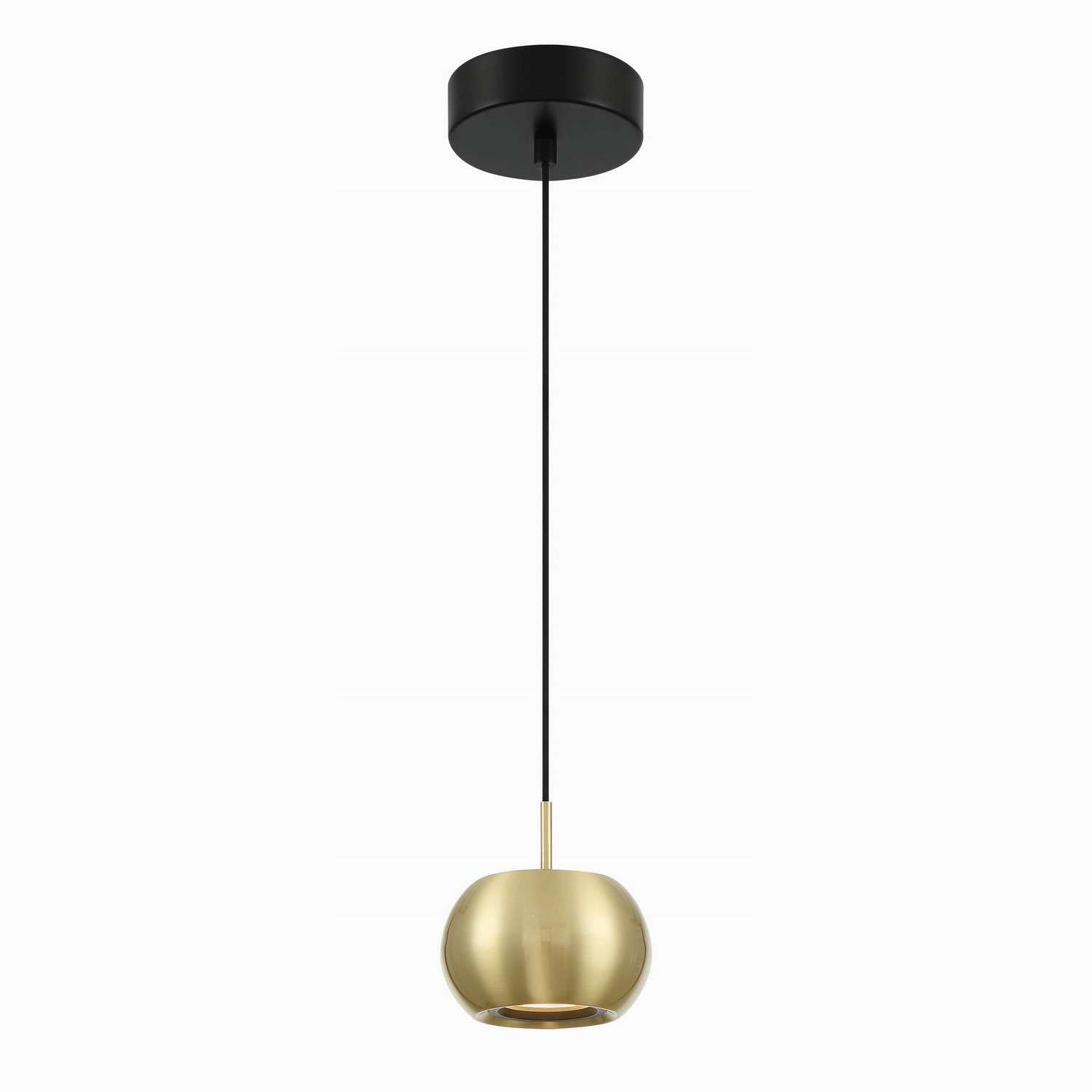 George Kovacs - P5472-884-L - LED Mini Pendant - Halo - Coal And Brushed Gold