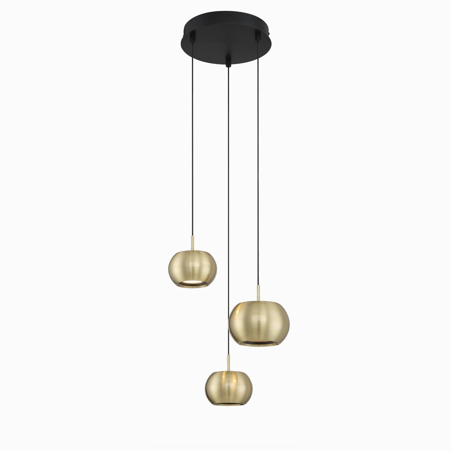 George Kovacs - P5473-884-L - LED Mini Pendant - Halo - Coal And Brushed Gold