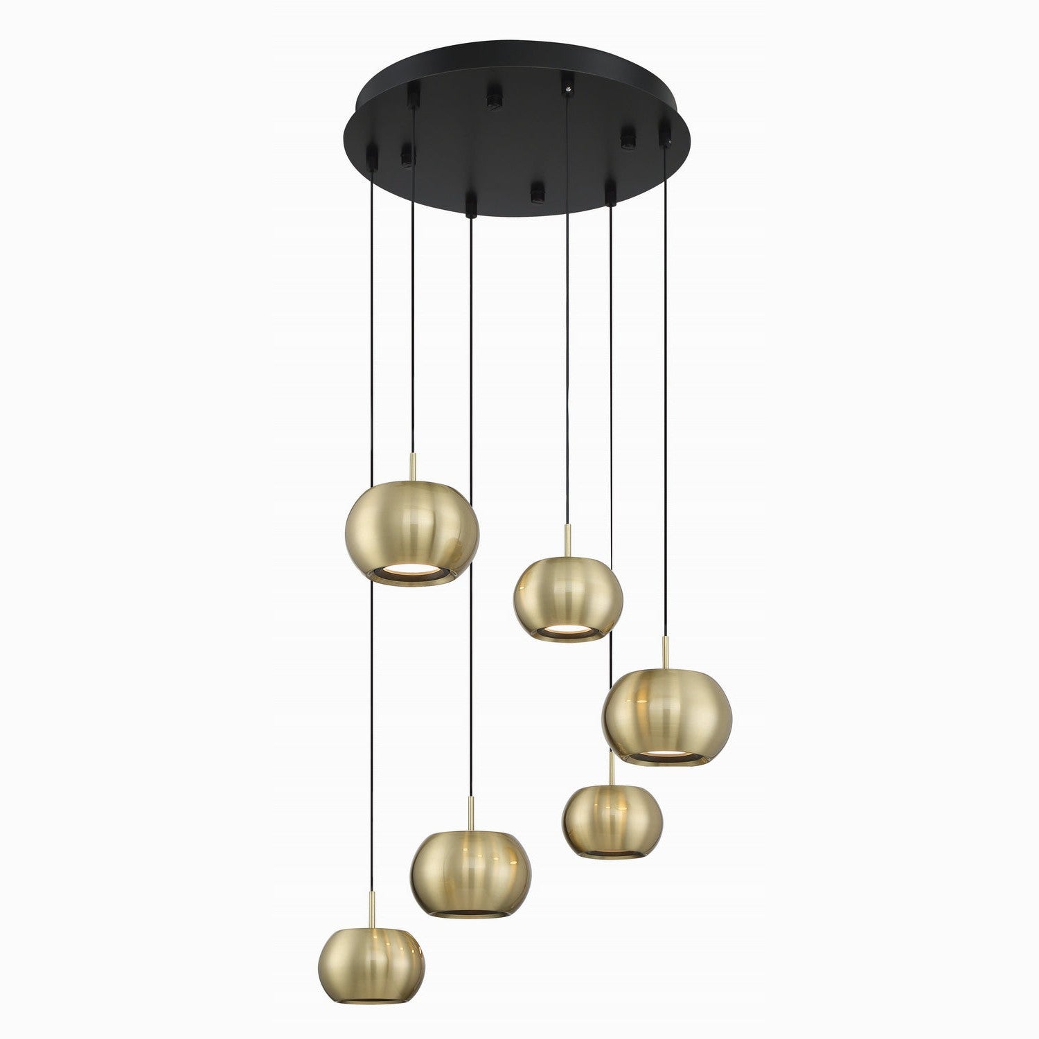 George Kovacs - P5474-884-L - LED Pendant - Halo - Coal And Brushed Gold Finish