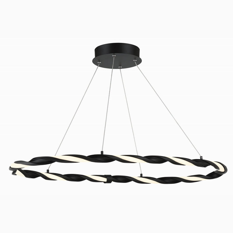 George Kovacs - P5482-66A-L - LED Pendant - Convolution - Matte Black