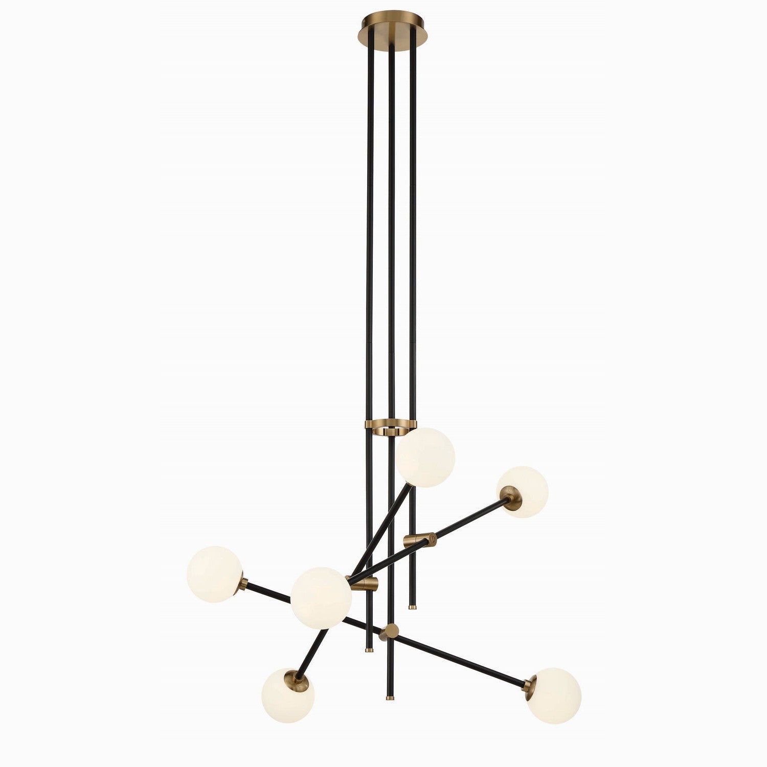 George Kovacs - P8155-681 - Six Light Chandelier - Cosmet - Coal And Aged Brass