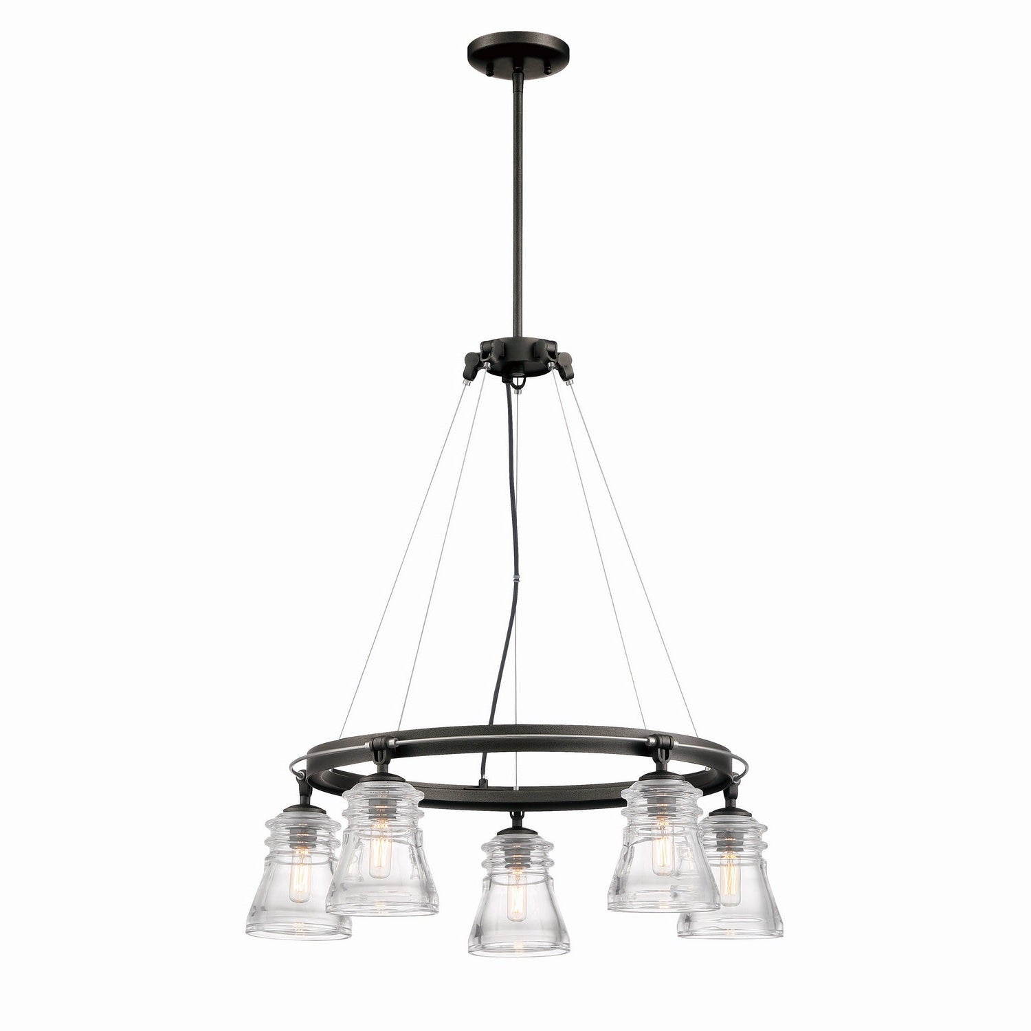 Minka-Lavery - 2736-709 - Five Light Chandelier - Graham Avenue - Smoked Iron And Brushed Nickel