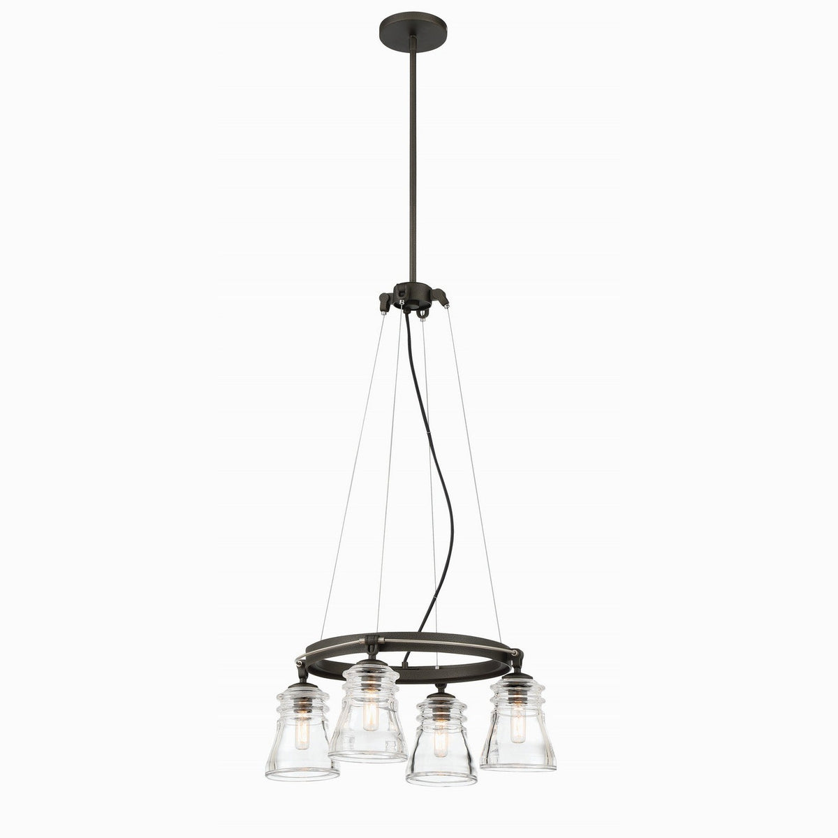 Minka-Lavery - 2737-709 - Four Light Chandelier - Graham Avenue - Smoked Iron And Brushed Nickel