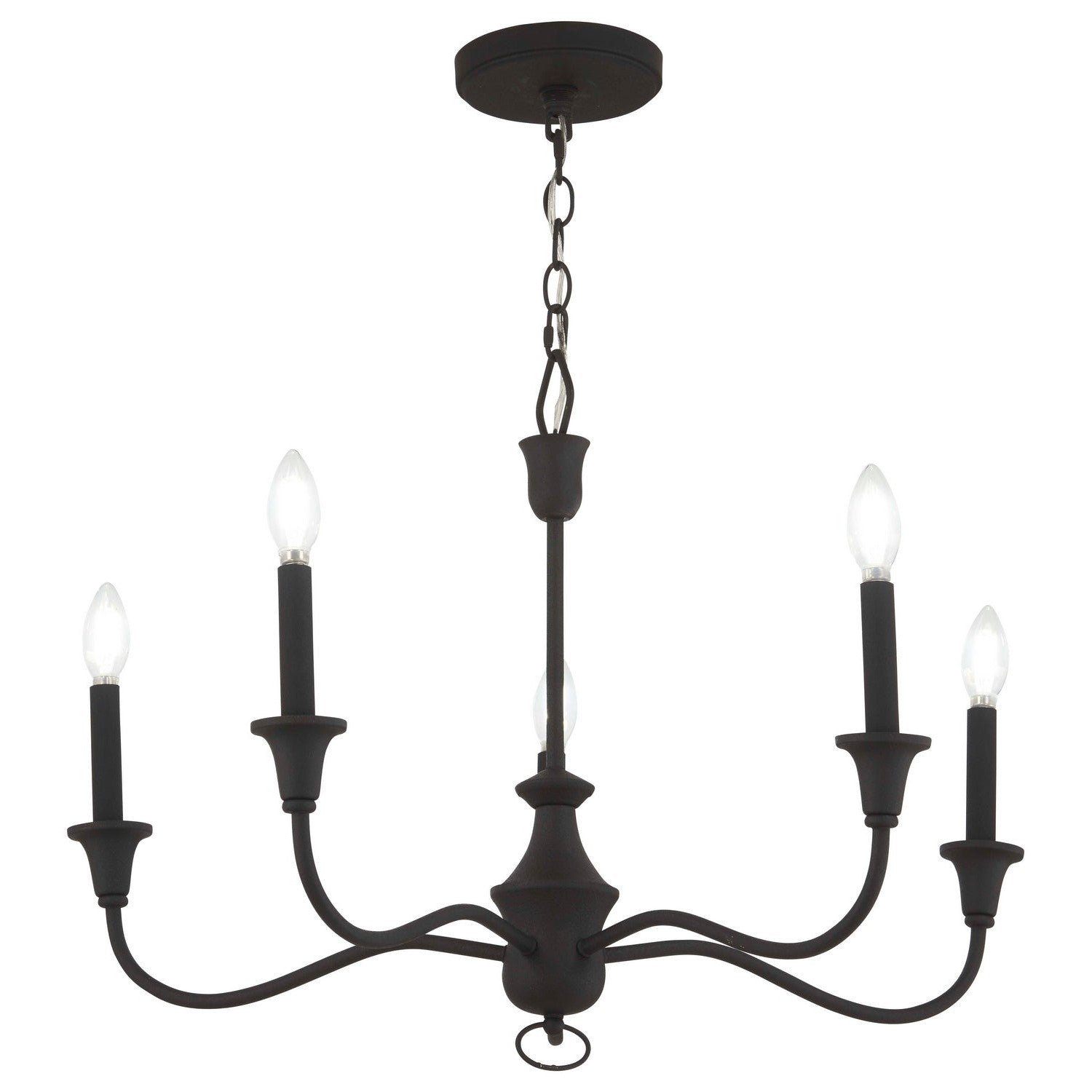 Minka-Lavery - 6255-076 - Five Light Chandelier - Halifax County - Textured Black
