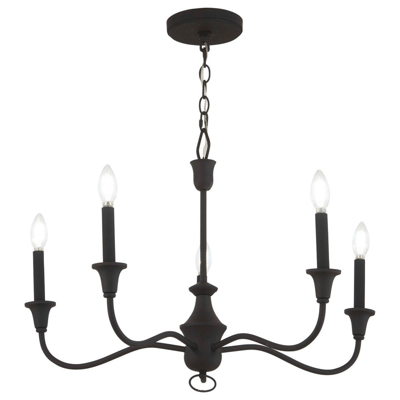 Minka-Lavery - 6255-076 - Five Light Chandelier - Halifax County - Textured Black
