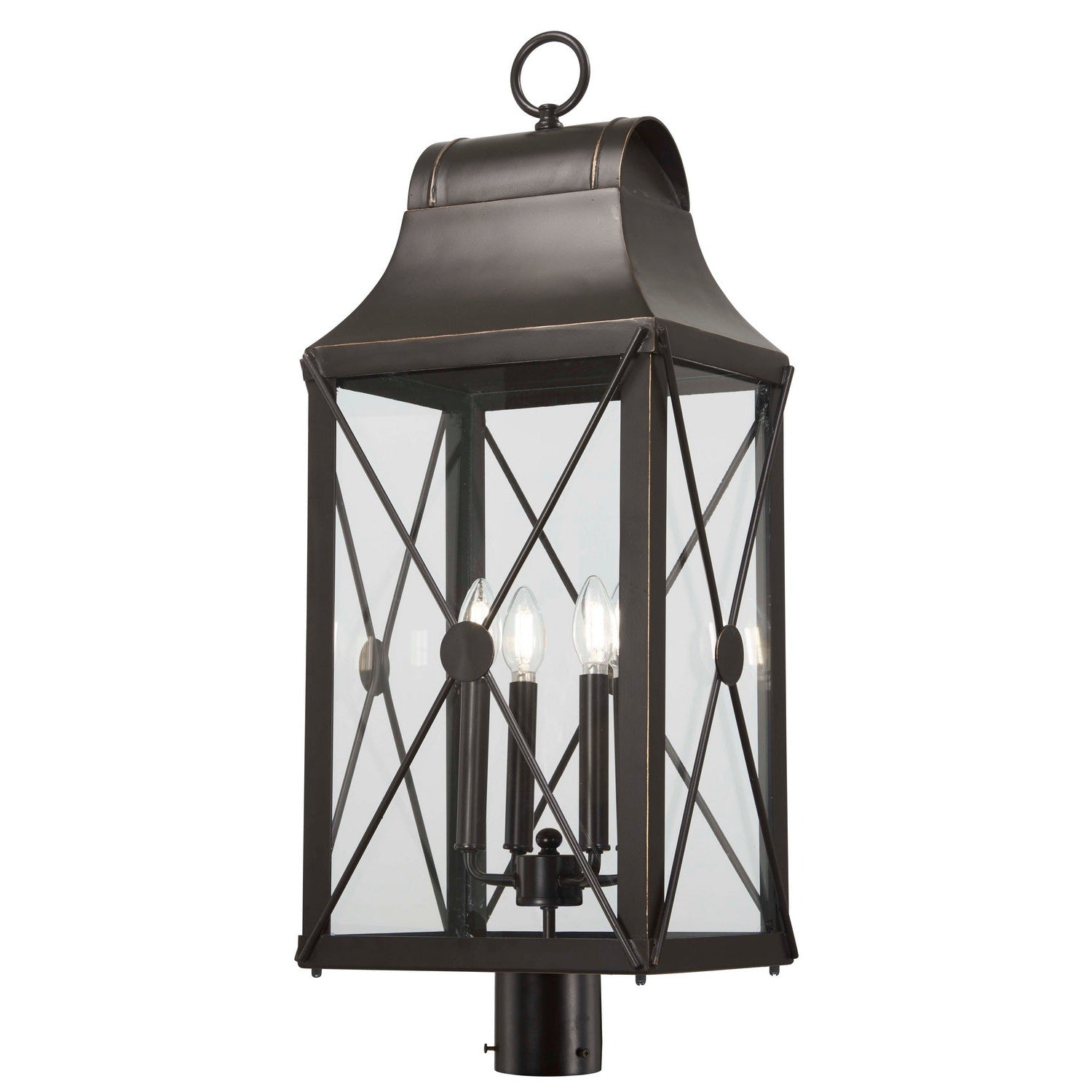 Minka-Lavery - 73296-143C - Four Light Outdoor Post Mount - De Luz - Oil Rubbed Bronze W/ Gold High