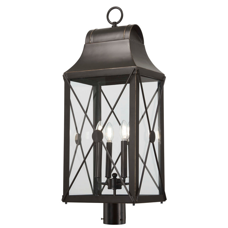 Minka-Lavery - 73296-143C - Four Light Outdoor Post Mount - De Luz - Oil Rubbed Bronze W/ Gold High