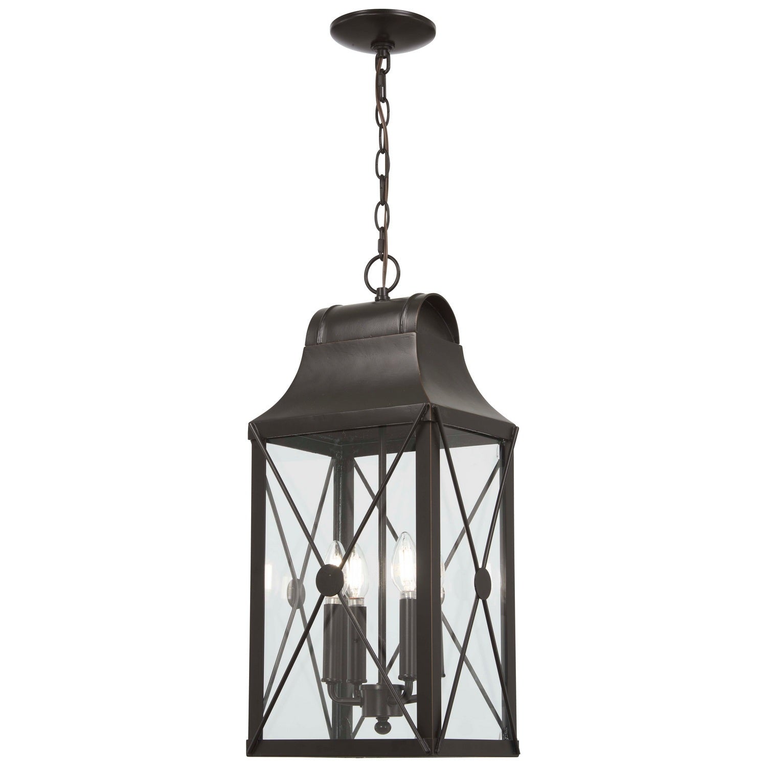 Minka-Lavery - 73297-143C - Four Light Outdoor Chain Hung - De Luz - Oil Rubbed Bronze W/ Gold High