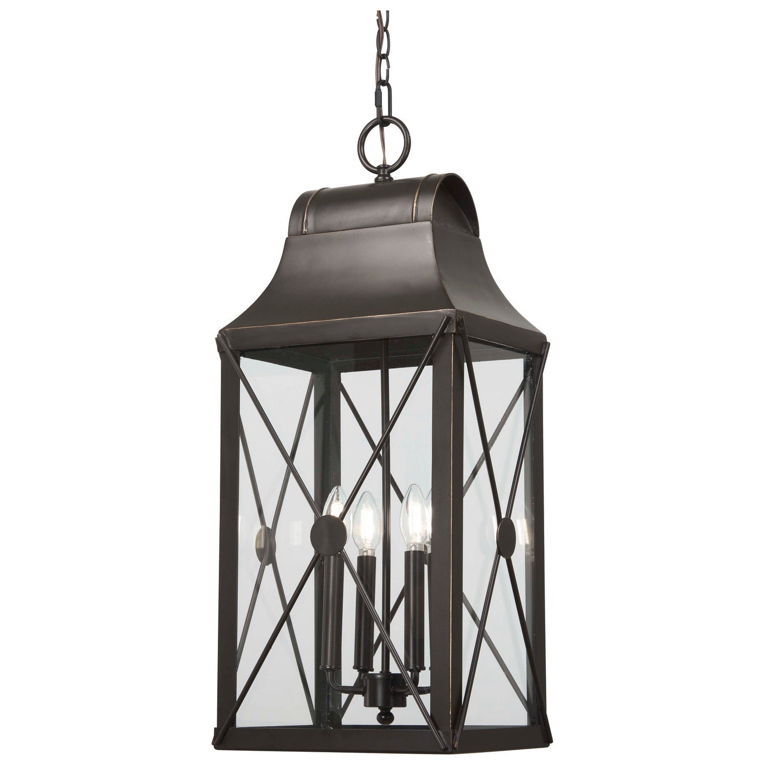 Minka-Lavery - 73298-143C - Four Light Outdoor Chain Hung - De Luz - Oil Rubbed Bronze W/ Gold High