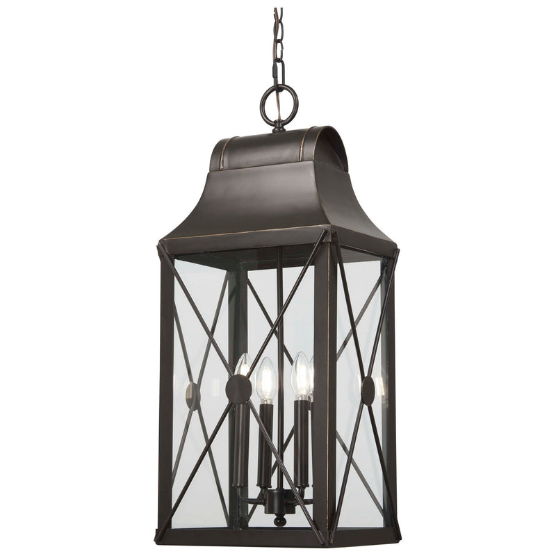 Minka-Lavery - 73298-143C - Four Light Outdoor Chain Hung - De Luz - Oil Rubbed Bronze W/ Gold High