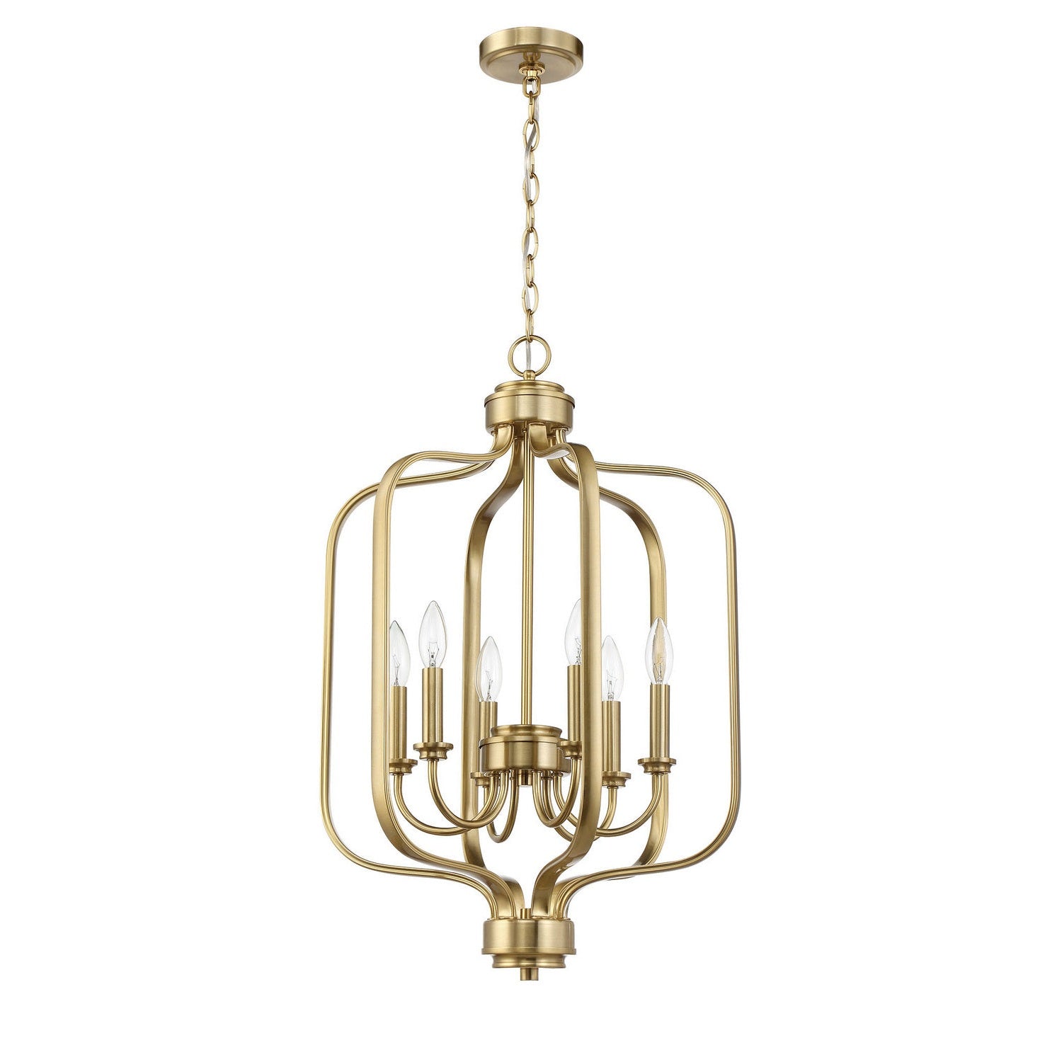 Craftmade - 50536-SB - Six Light Foyer Chandelier - Bolden - Satin Brass