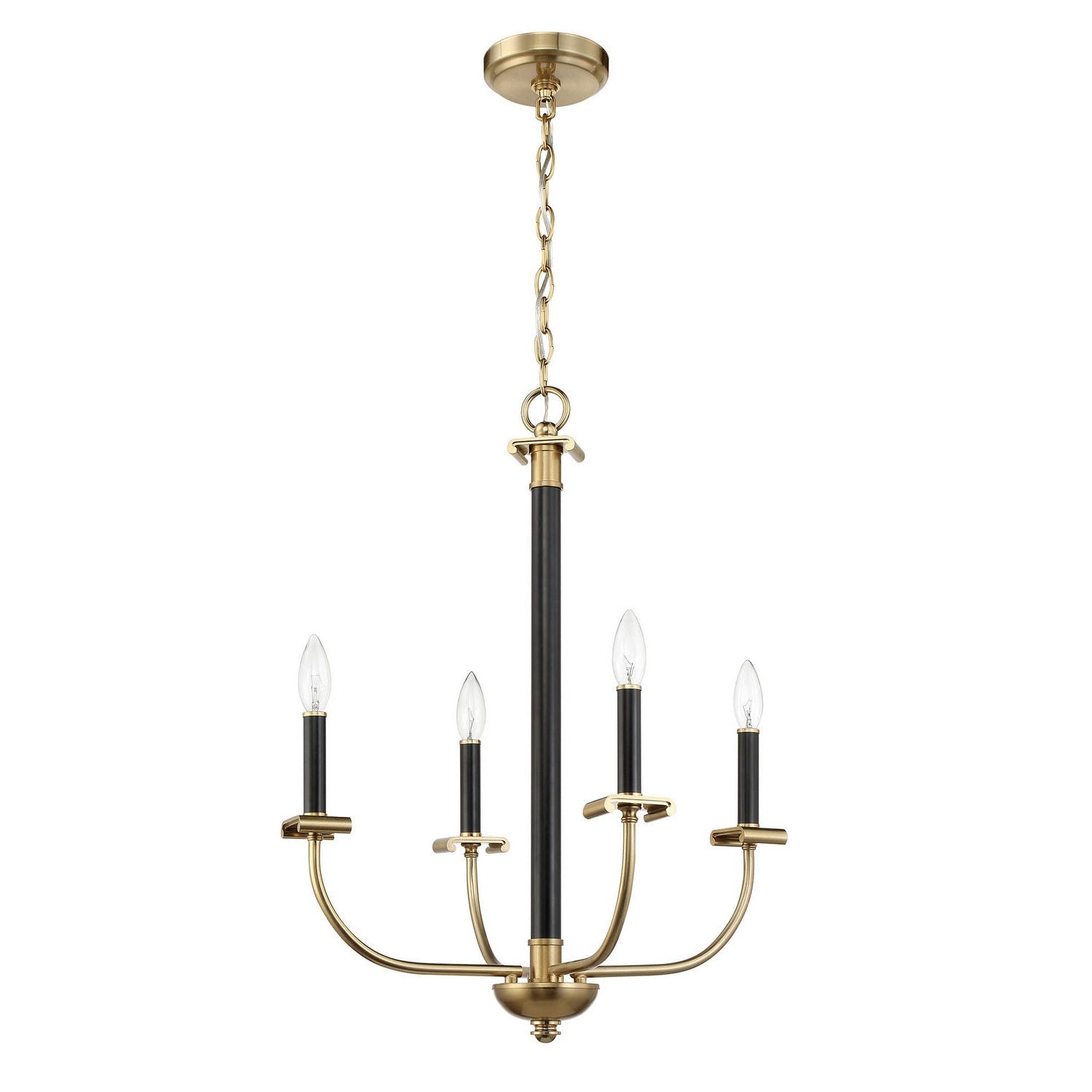 Craftmade - 54824-FBSB - Four Light Chandelier - Stanza - Flat Black/Satin Brass