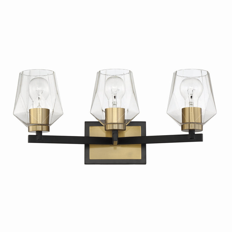 Craftmade - 56903-FBSB - Three Light Vanity - Avante Grand - Flat Black/Satin Brass