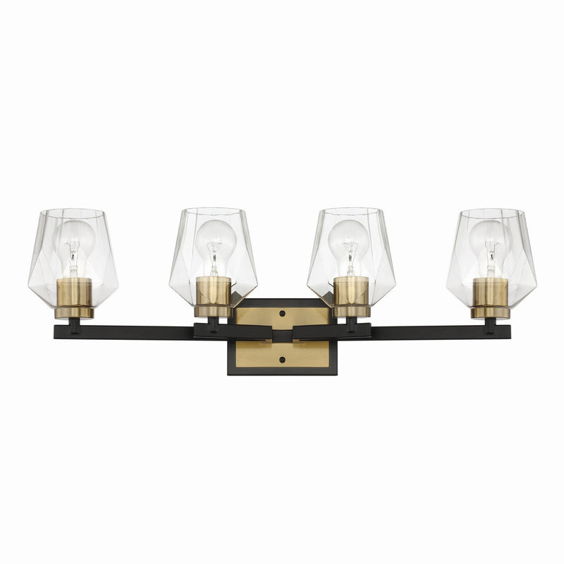 Craftmade - 56904-FBSB - Four Light Vanity - Avante Grand - Flat Black/Satin Brass