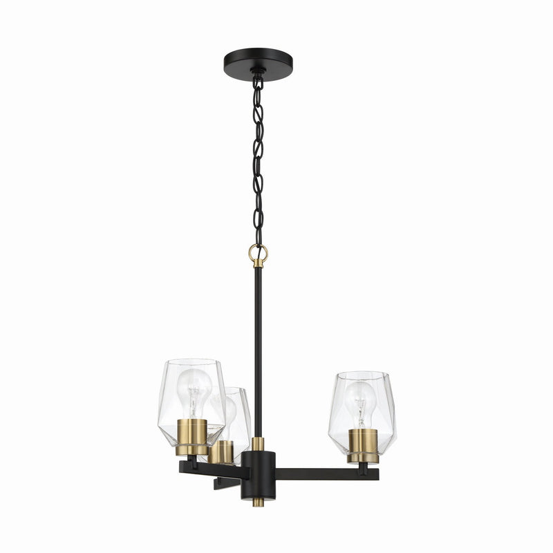 Craftmade - 56923-FBSB - Three Light Chandelier - Avante Grand - Flat Black/Satin Brass