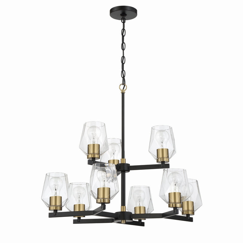Craftmade - 56929-FBSB - Nine Light Chandelier - Avante Grand - Flat Black/Satin Brass