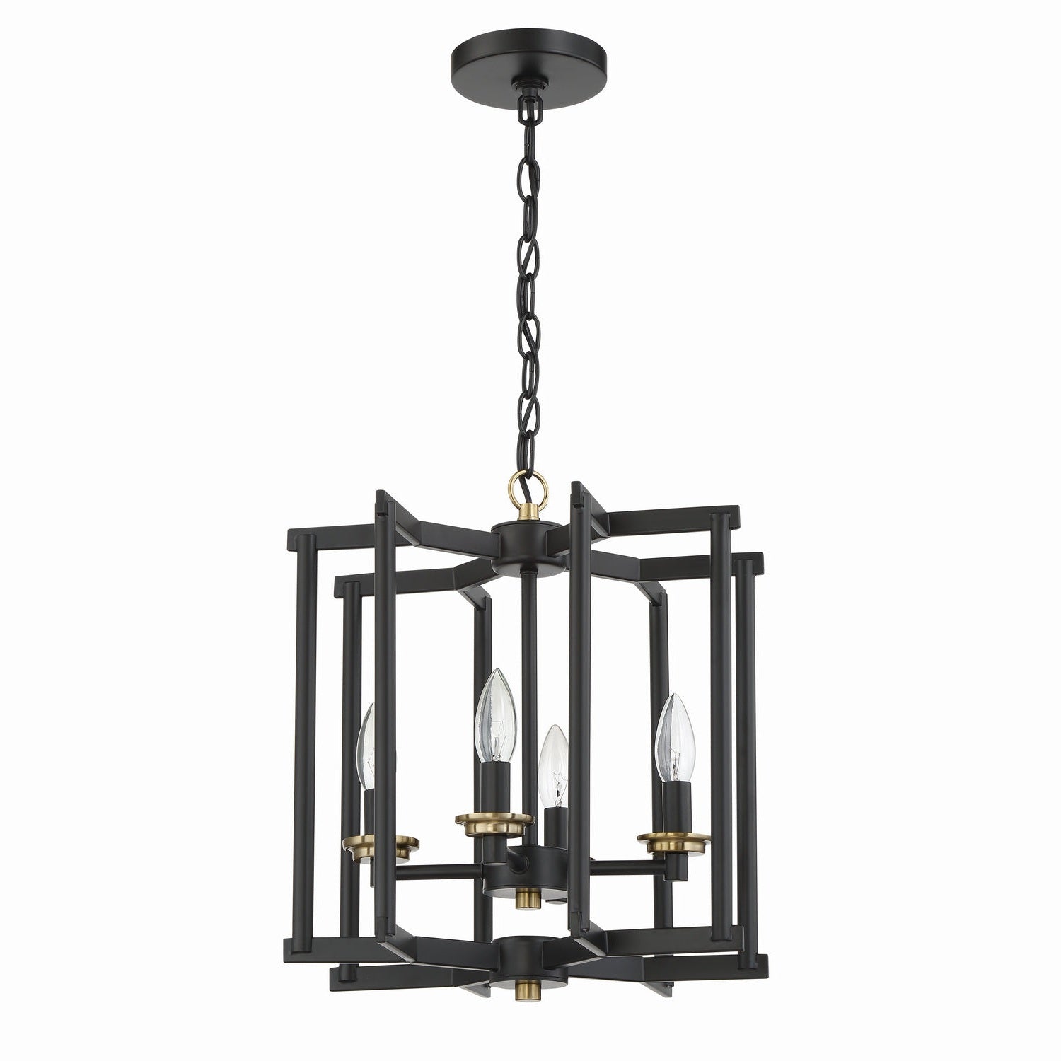 Craftmade - 56934-FBSB - Four Light Foyer Pendant - Avante Grand - Flat Black/Satin Brass