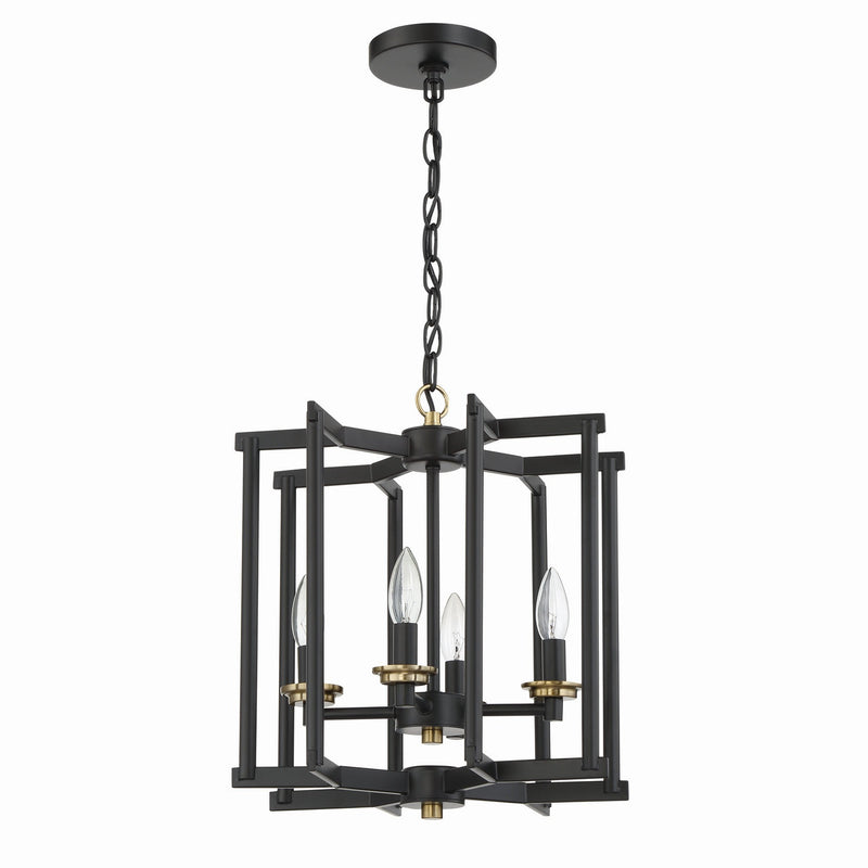 Craftmade - 56934-FBSB - Four Light Foyer Pendant - Avante Grand - Flat Black/Satin Brass