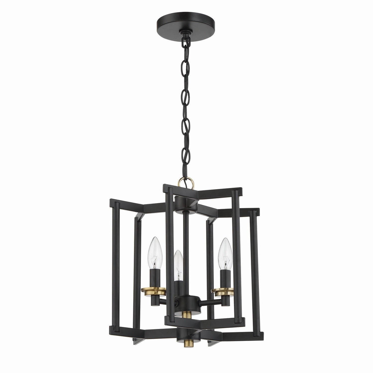 Craftmade - 56953-FBSB - Three Light Convertible Semi Flush/Pendant - Avante Grand - Flat Black/Satin Brass