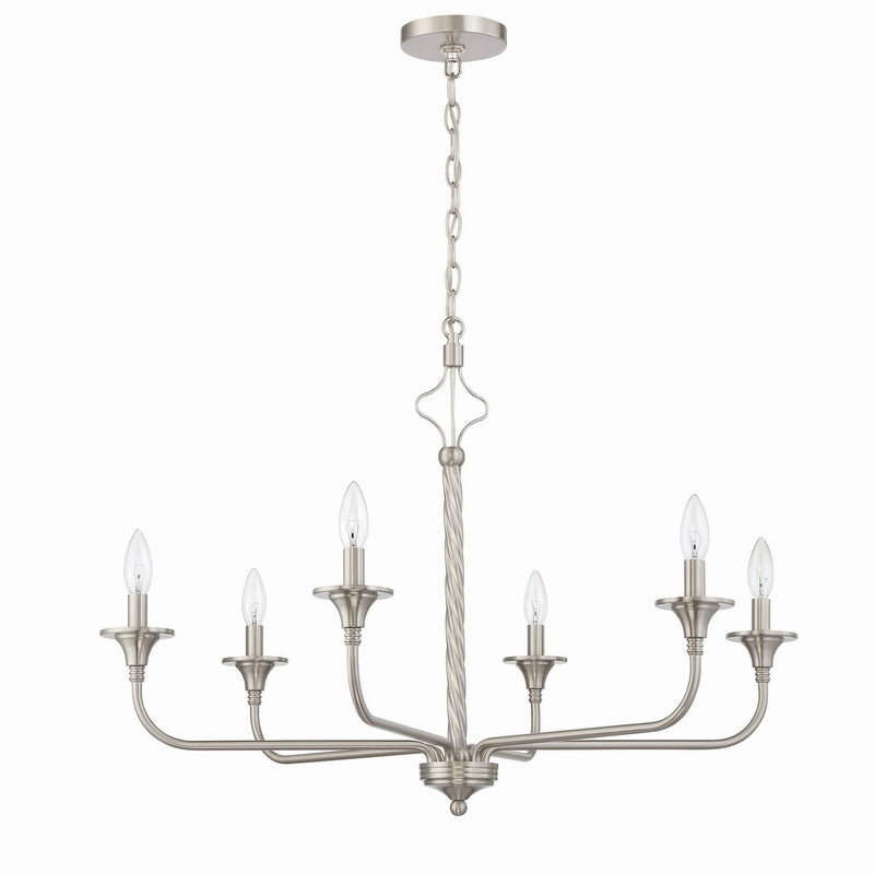 Craftmade - 57026-BNK - Six Light Chandelier - Jolenne - Brushed Polished Nickel