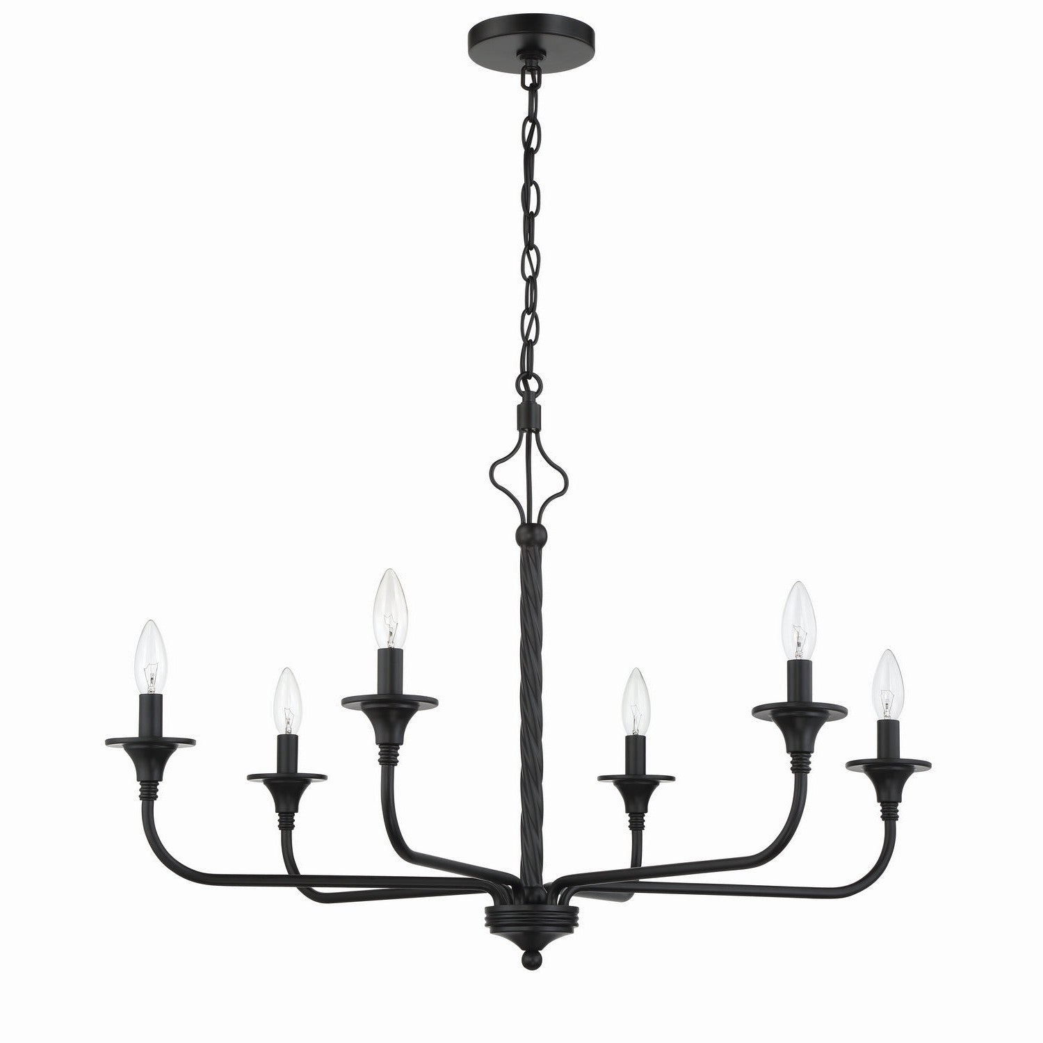 Craftmade - 57026-FB - Six Light Chandelier - Jolenne - Flat Black