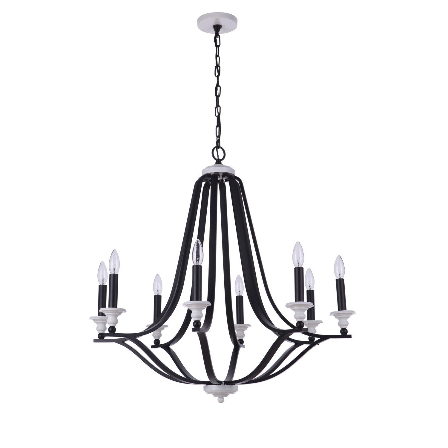 Craftmade - 57628-FBMWW - Eight Light Chandelier - Esme - Flat Black / Matte White