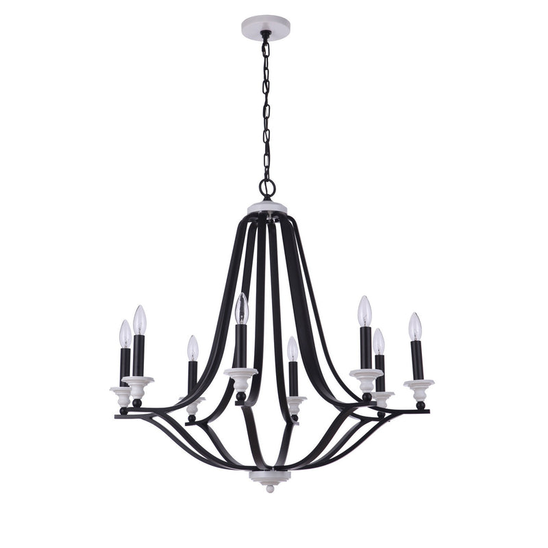 Craftmade - 57628-FBMWW - Eight Light Chandelier - Esme - Flat Black / Matte White