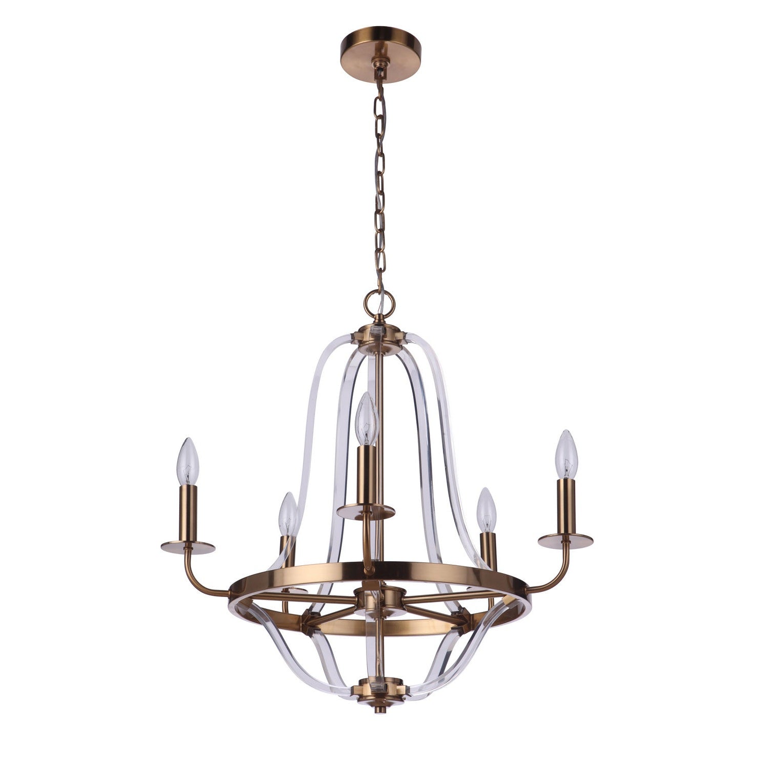Craftmade - 57725-SB - Five Light Chandelier - Graclyn - Satin Brass