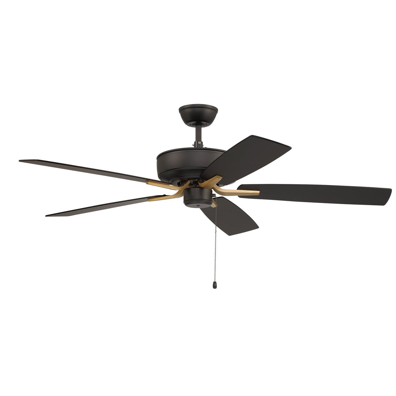 Craftmade - P52FBSB5-52BWNFB - 52"Ceiling Fan - Pro Plus 52 Fan - Flat Black/Satin Brass