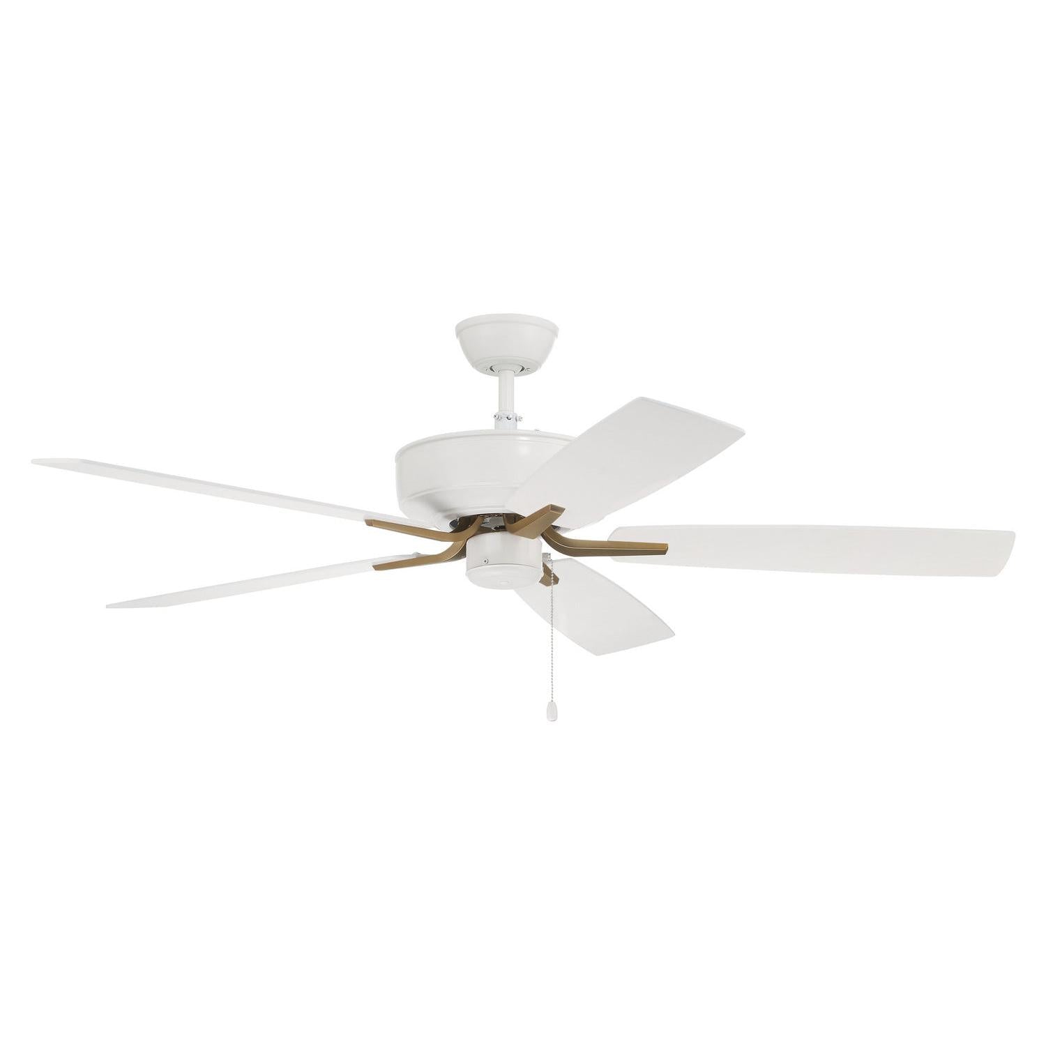 Craftmade - P52WSB5-52WWOK - 52"Ceiling Fan - Pro Plus 52 Fan - White/Satin Brass
