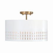 Capital Lighting - 250231AW - Three Light Dual Mount Semi Flush/Pendant - Dash - Aged Brass and White