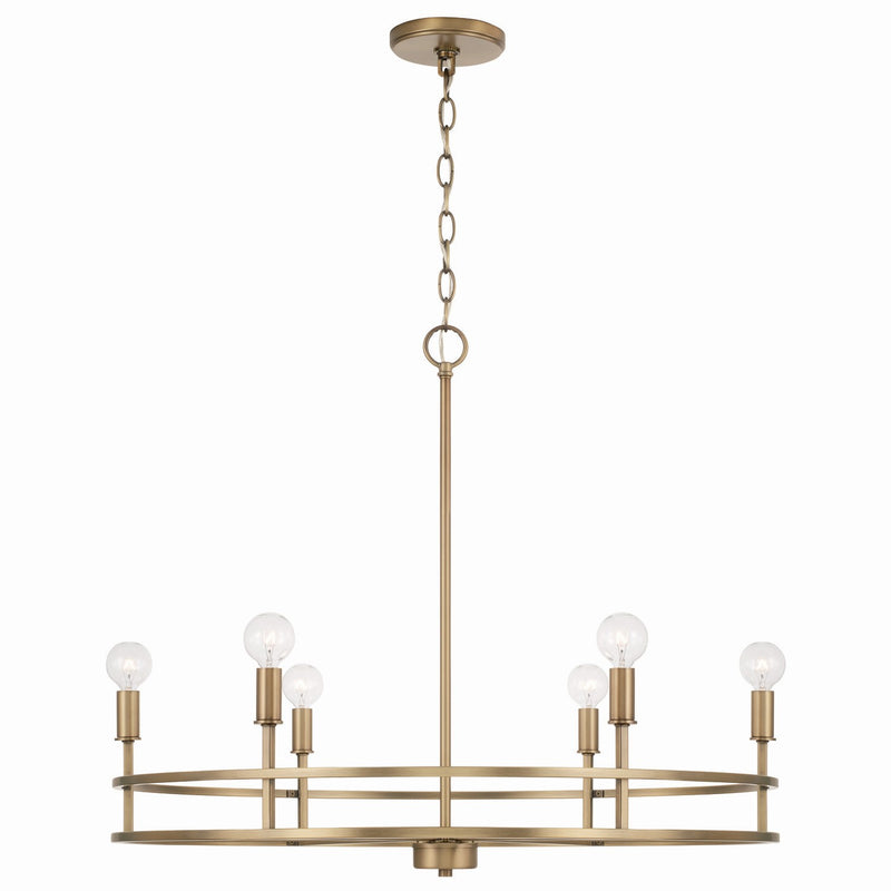 Capital Lighting - 448761AD - Six Light Chandelier - Fuller - Aged Brass