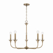 Capital Lighting - 448951AD - Five Light Chandelier - Presley - Aged Brass