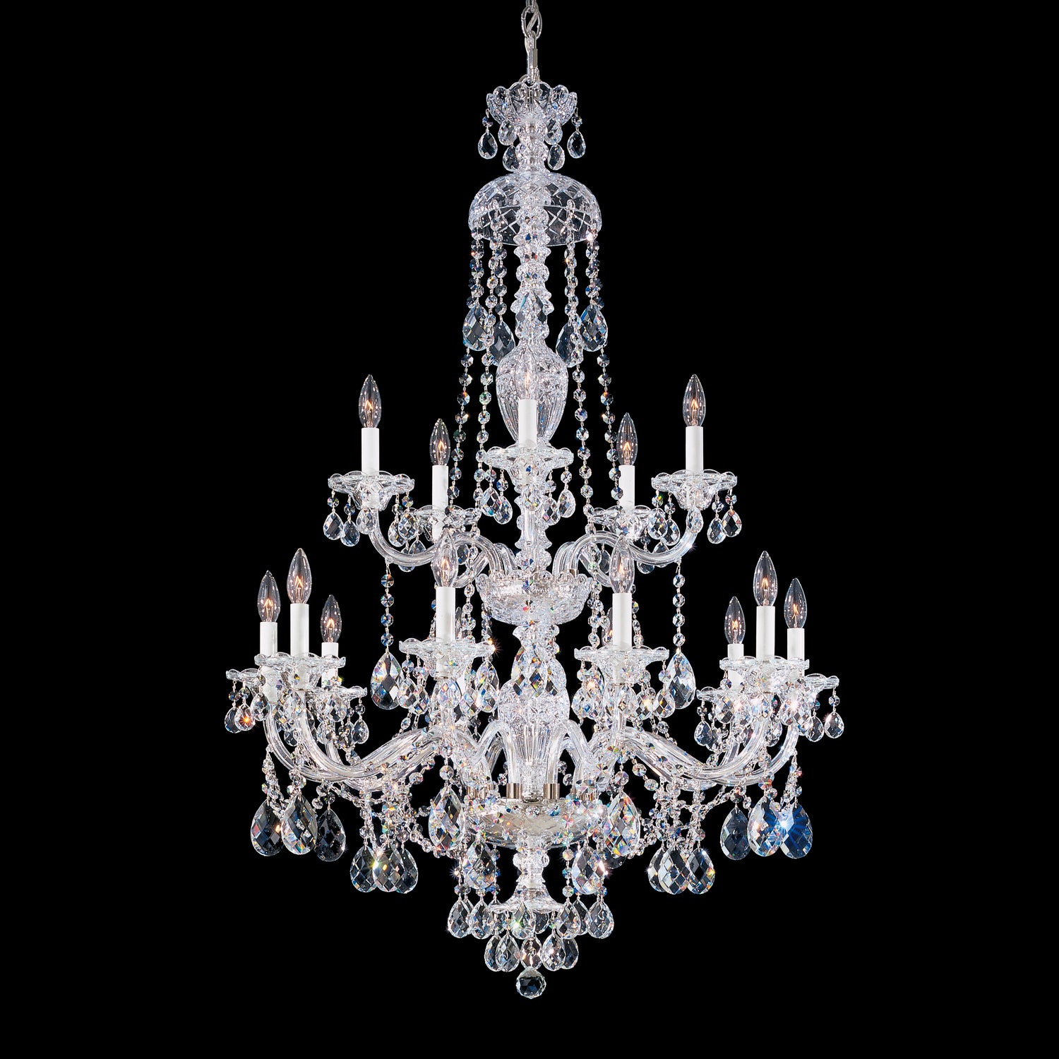 Schonbek - 3608-40H - 15 Light Chandelier - Sterling - Polished Silver