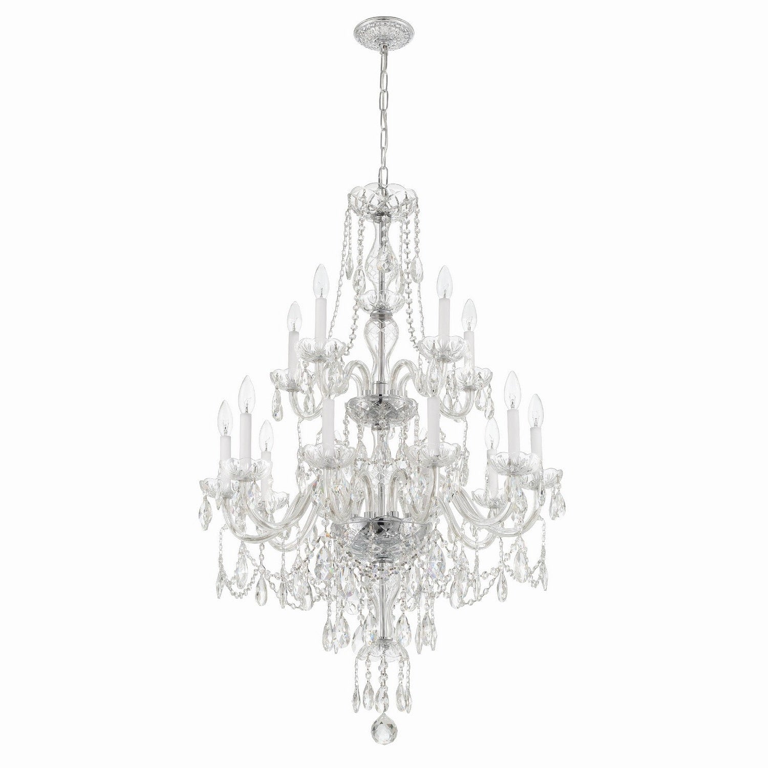 Crystorama - 1155-CH-CL-MWP - 15 Light Chandelier - Traditional Crystal - Polished Chrome